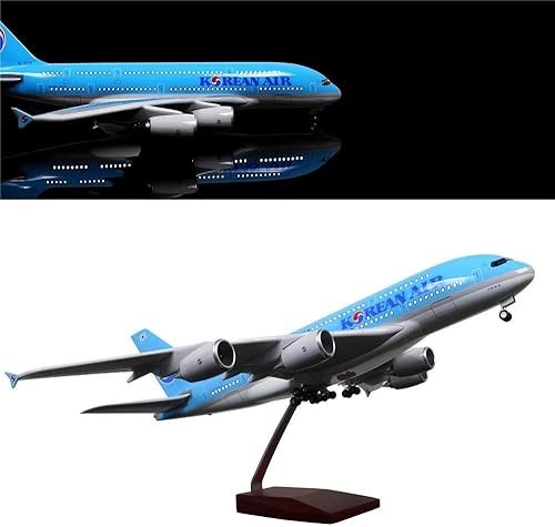 24-Hours 18" 1160 modelo de avión coreano Airbus 380 modelo avión con luz LED (control táctil o de sonido) para decoración o regalo