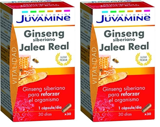 JUVAMINE - Ginseng Siberiano - Jalea Real - 30 Cápsulas - Fortificante - Tonificante - Energía y Vitalidad - Jalea Real - Renforzar el Organismo - Fórmula Natural (Paquete de 2)