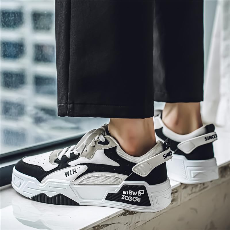Men's Casual Shoes Comfortable and Fashionable Lace-up Thick-Soled Shoes Breathable Sports Skateboard Shoes Four-Season Sneakers4