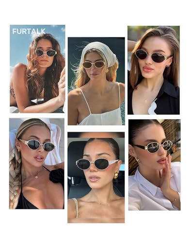 FURTALK Sunglasses Womens Retro Oval Polarized Sun Glasses Classic Trendy UV400 Protection Sunnies FT92403