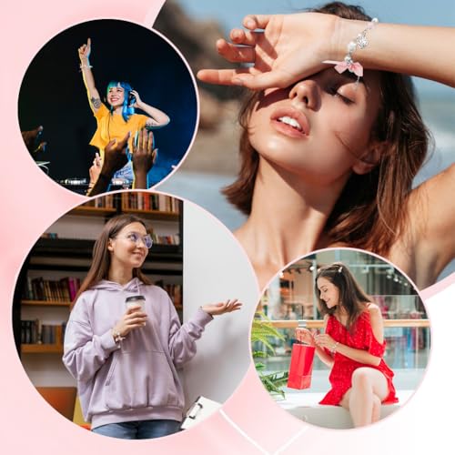 Image of SANNIDHI Crystal Bracelet for Girls Stylish Double Layer Pearl Crystal Bead Bracelets Jewelry with Cute Pendant Charm, Bracelet for Kids Women Ideal Gift for Girls