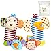 Price comparison product image Deardeer 4 x Baby Infant Soft Toy Animal Wrist Rattles Hands Foots Finders Developmental Toys (Monkey and Elephant)