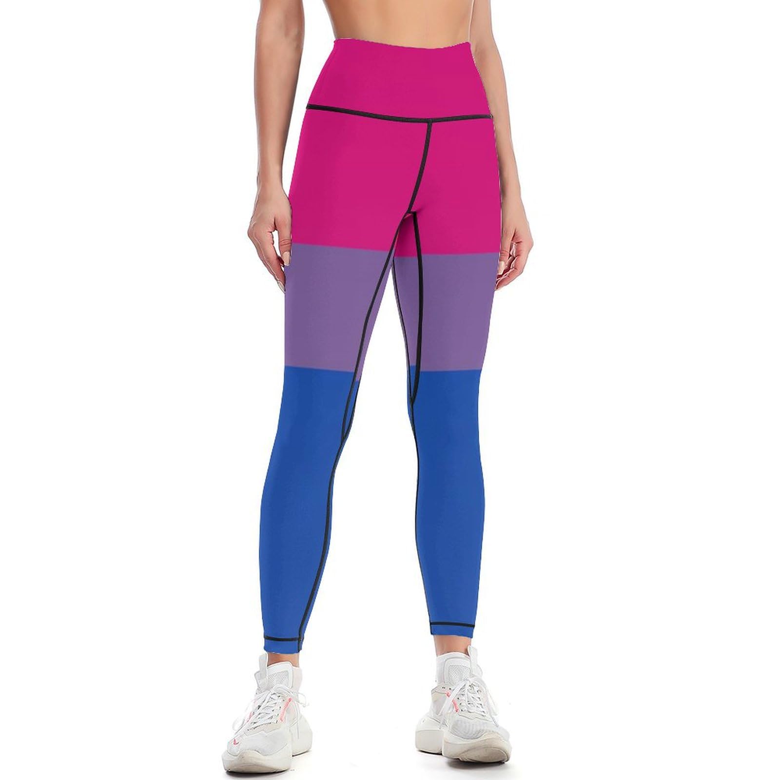 KWQDOZF Bisexual Pride Flag Women's High Waist Yoga Pants Sports Leggings