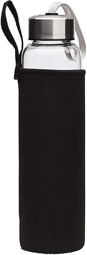 Miniatura 6 de Botella de agua de cristal  Elixir con infusión de piedras preciosas de obsidiana negra  Curación natural del bienestar  Vidrioacero inoxidable