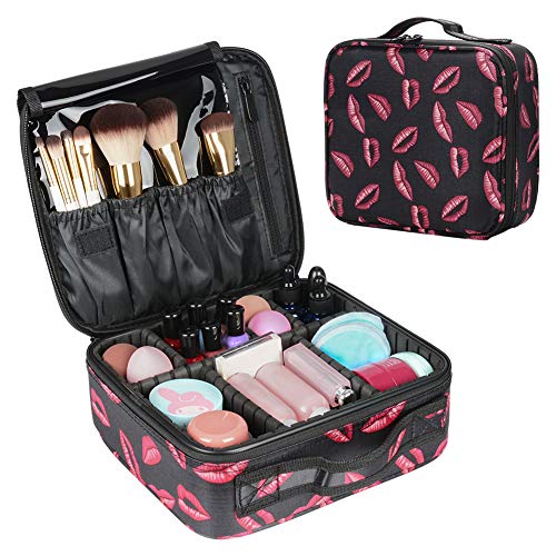 Preisvergleich Produktbild JessLab Kosmetiktasche, Zip Kosmetikbeutel Kosmetische Box Tragbare Reise Aufbewahrungstasche Toiletry Organizer mit Verstellbare Fächer und Oberer Griff für Hautpflege Schmuck Toilettenartikel