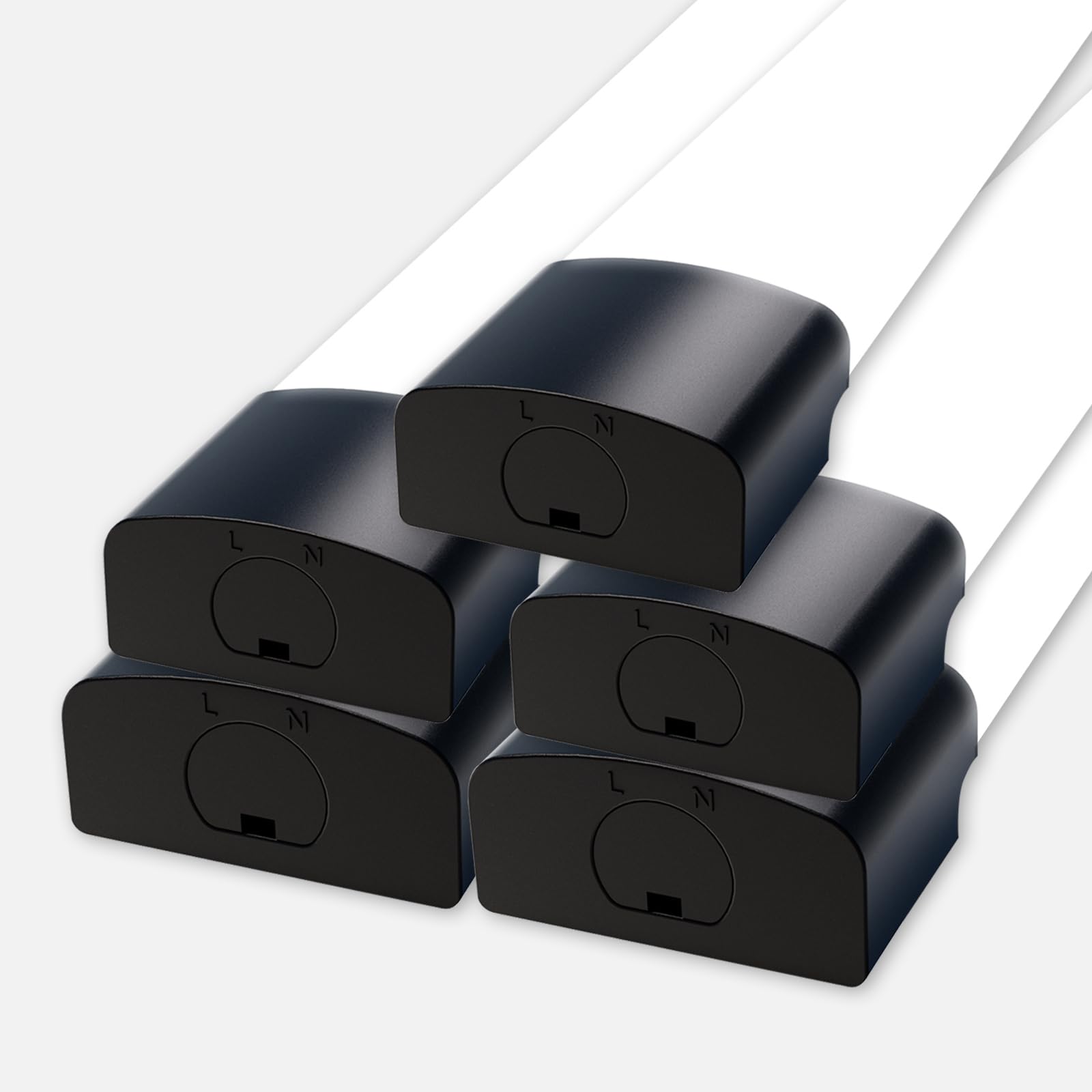 Amdelne 5PCS 6000k Led Batten Light, 120CM Plug in Wall Led Batten Light Daylight, IP66 Plug in Ceiling Light Strip for Garage, Office, Bedroom, Black