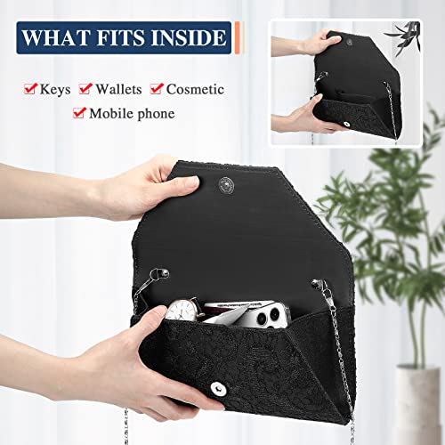 Image of UBORSE Evening Bag Lace Clutch Purse for Women Formal Elegant Envelope Wedding Party Cocktail Crossbody Shoulder Bag