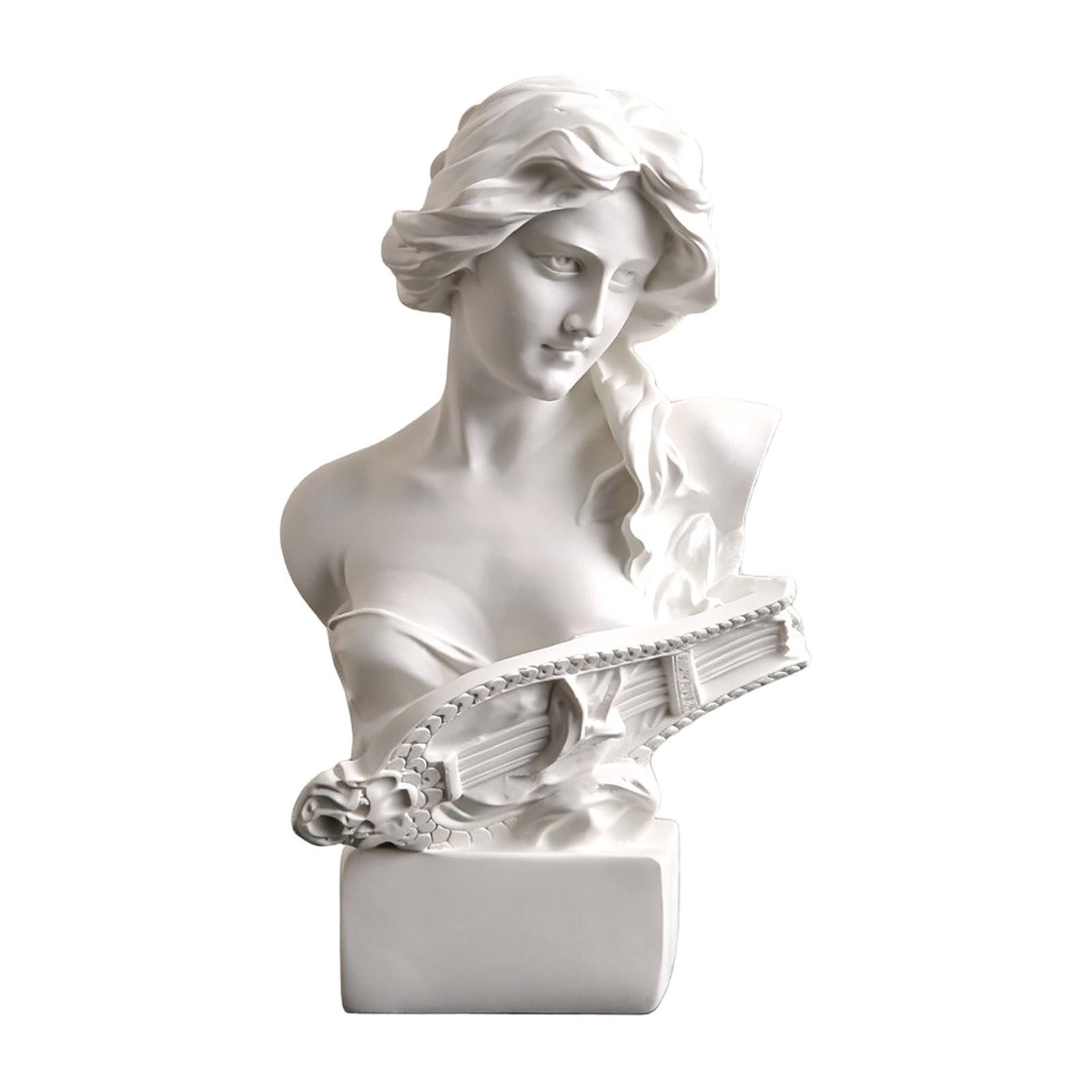 Pasisuu Detailed Resin Statue Greek Bust Ornament, Multi-angle Observation Model for Art Students, Classic David Sculpture Replica for Drawing Practice, White Home Decor Figurine D