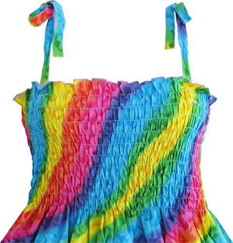 Sunny Fashion Girls Dress Cotton Flower Square Collar A Line Ruffle Flare2