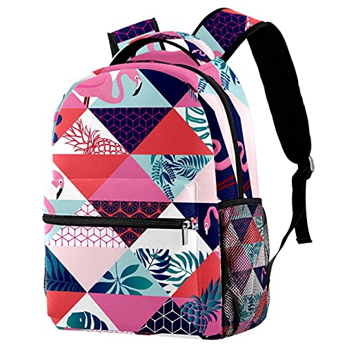 Sac à dos ordinateur motif feuilles pour homme et femme, modèle multicolore