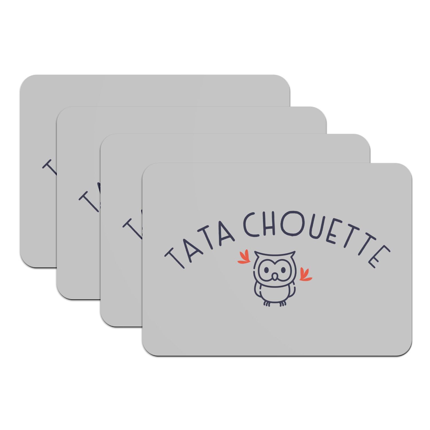 Set de table en caoutchouc gris chouette pour animer vos repas de famille