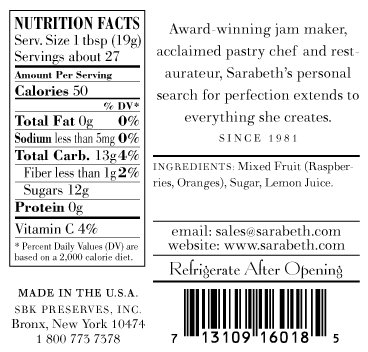 Sarabeths Marmalade Rspbrry Ornge #TOP2