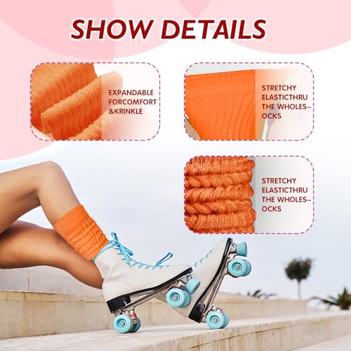 Image of Buauty Slouch Socks for Women, Soft Extra Long Chunky Scrunch Knee High Sock Winter Knit Slouchy Socks Leg Warmmers