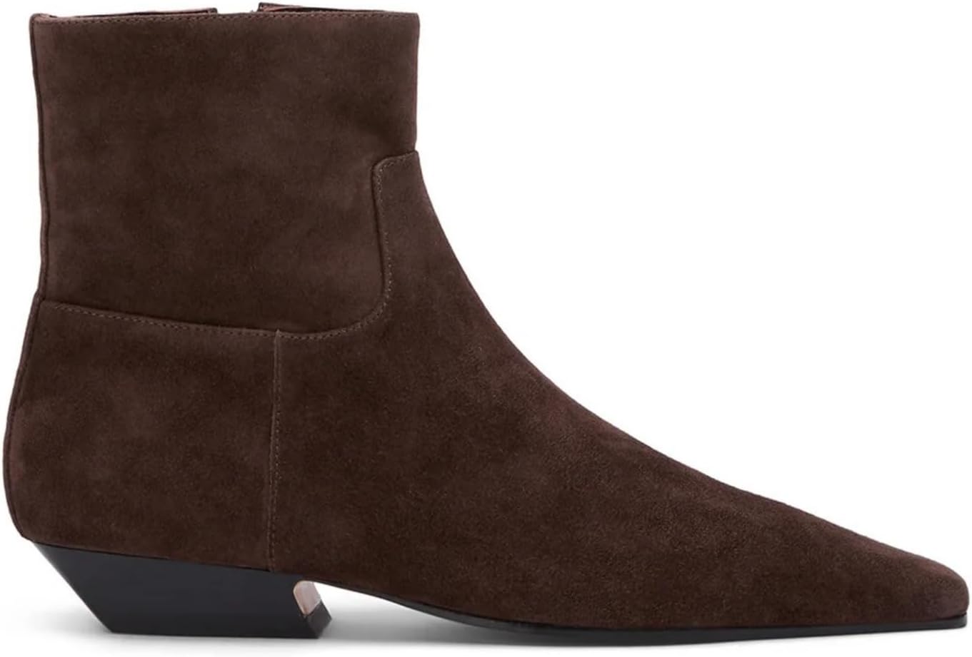 UniqueStride Women Ankle Boots Square Toe Low Chunky Heel Side Zipper Fashion Party Casual Classic Short Booties