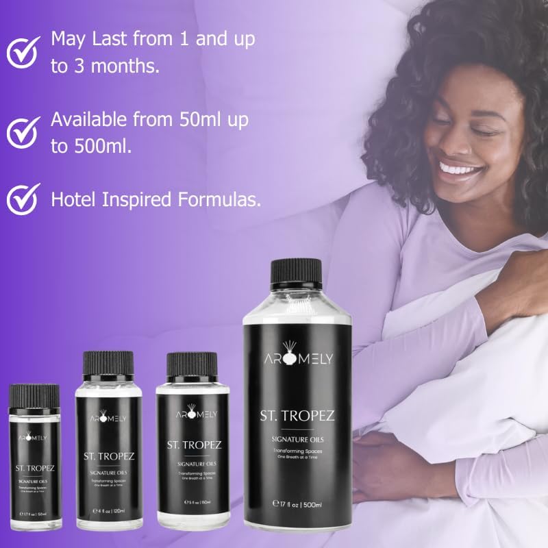 St Tropez: Inspired by Edition Hotel® - Aromely Hotel Selection Diffuser Oil Scent - Fragrance from 5-Star Hotels - Luxurious Notes of Black Fig, Bergamot, Lemon, Freesia, and Amber (150ml) - Image 5