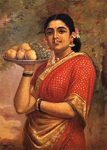 $50-$1000 Hand Painted by Academic Artists - 29 Famous Paintings - Raja Ravi Varma The Maharashtrian Lady - Handmade Art Oil Painting on Canvas -04