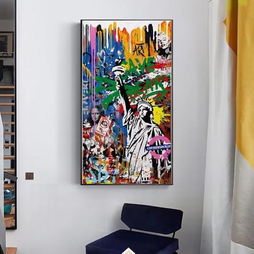 Impression sur toile Statue de la Liberté 70x110 avec cadre intérieur