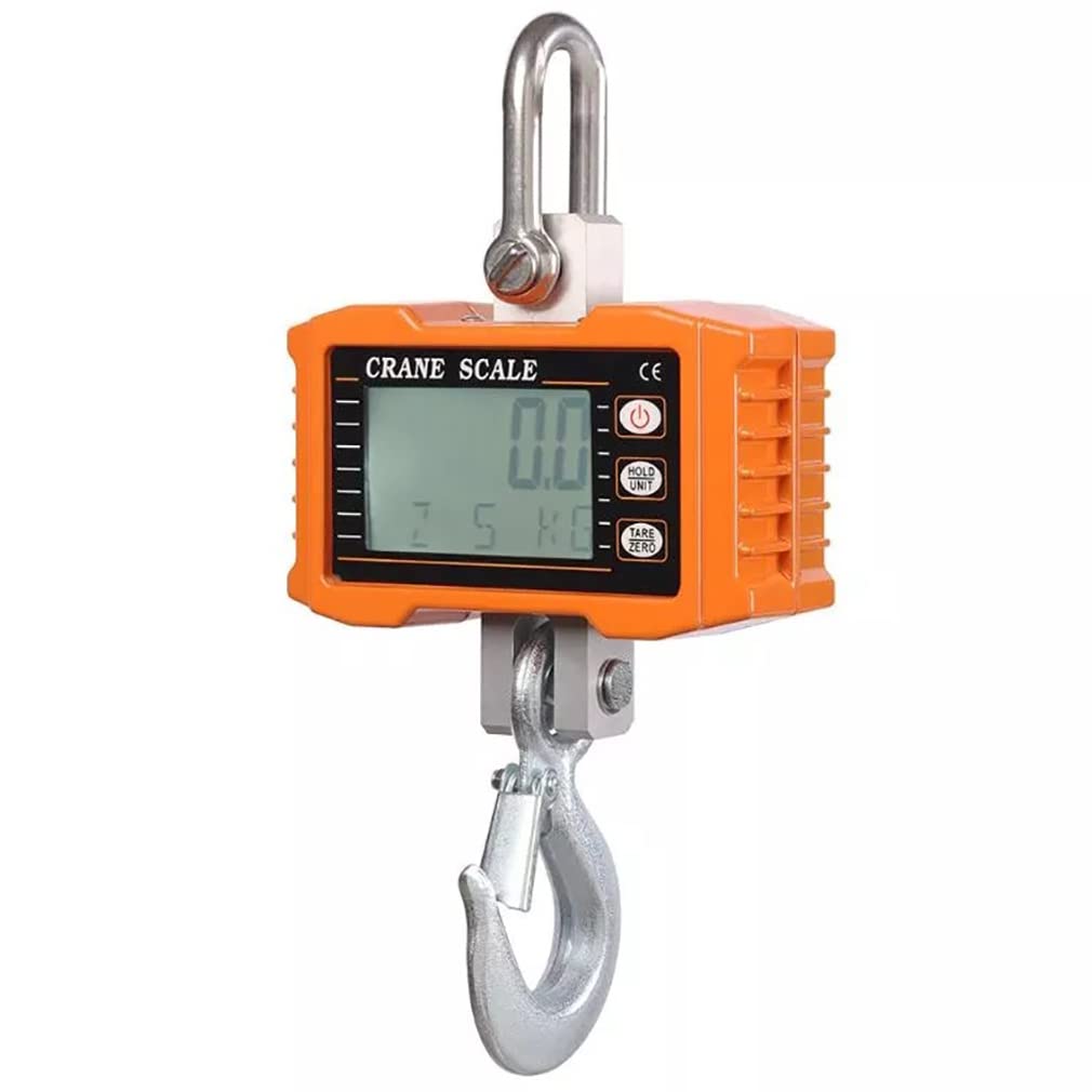 EXENXA 1000kg Crane Hoists Scales Hanging Scale Aluminum Digital Industrial Heavy Duty Crane Scale High Accuracy Electronic Scale (Yellow 1000kg)