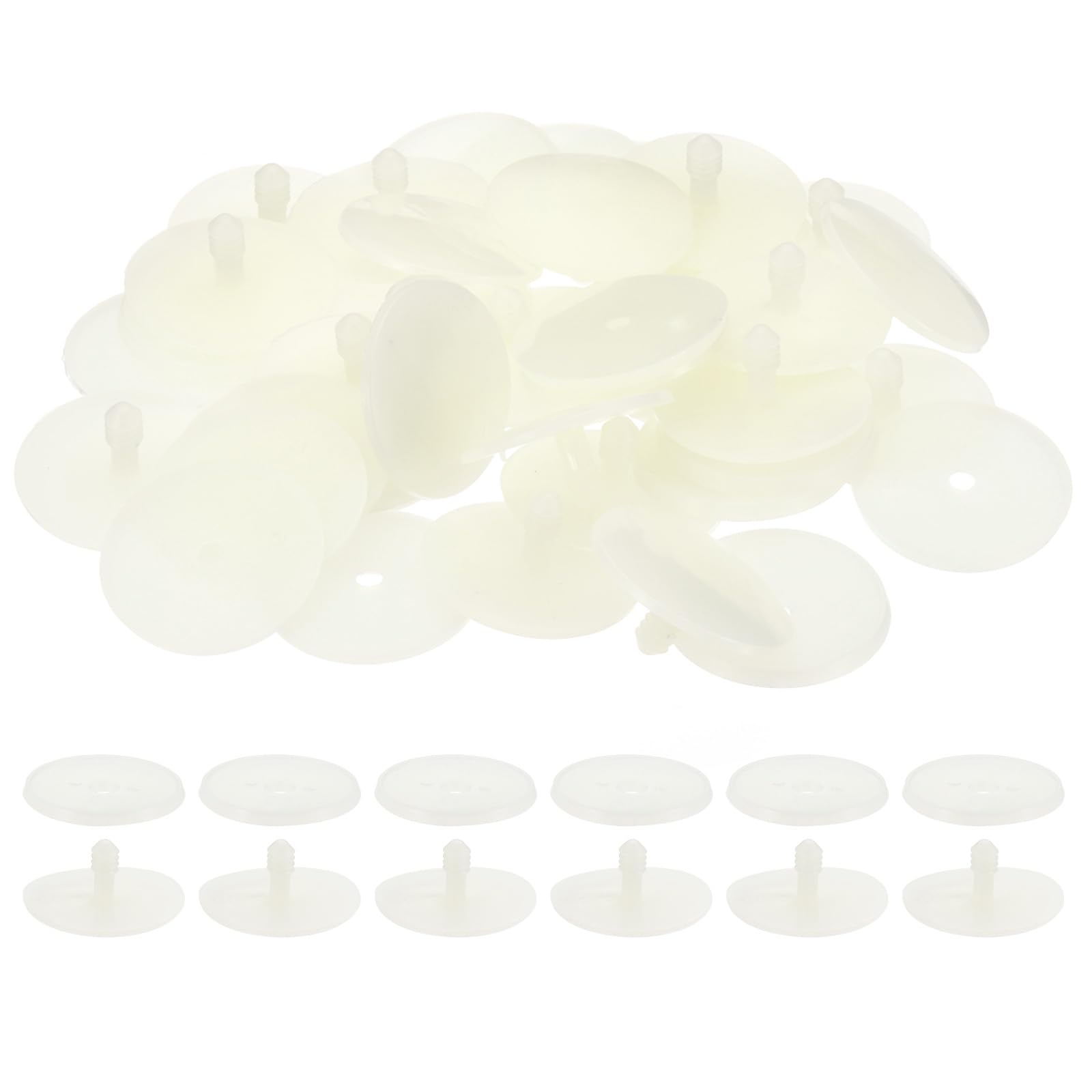 PATIKIL 10 Set Giunti Per Bambole In Plastica 40 Mm – Dischi E Bulloni Per Arti Mobili 360° – Bianco – Accessori Fai Da Te Per Orsacchiotti E Peluche