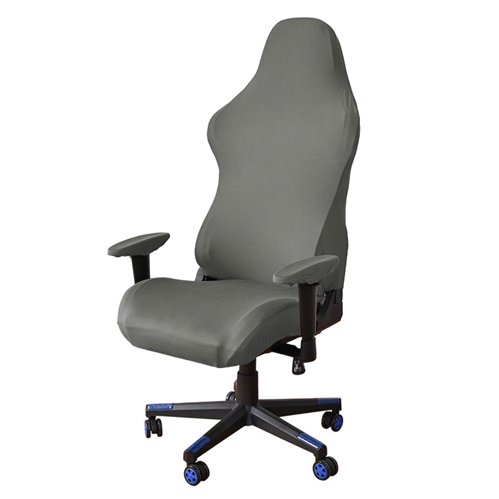 Carotoe Grey Stretch Chair Covers, Milk Silk, Chair Cover Enhances Comfort For Dining And Chairs Slipcovers Breathable Protectors