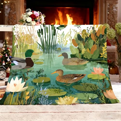 Manta Franela Polar para Sofá y Individual/Doble 140x180 cm Ilustraciones Abstractas De Animales Ligera y Multiusos, Mantas Cama Térmica Antipilling Verde para Dormitorio Sofá Viajar Toda Estación