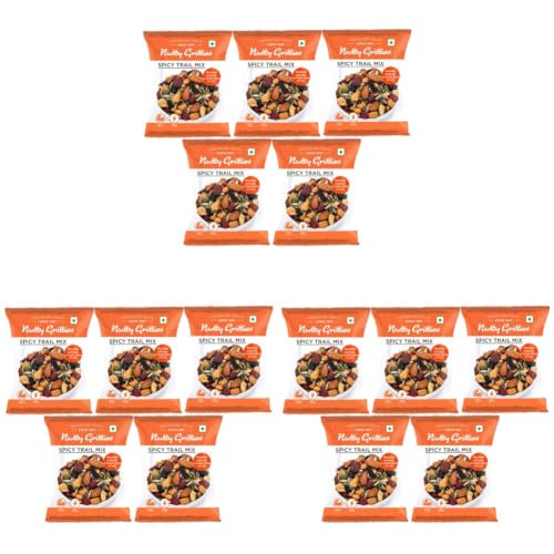 Image of Nutty Gritties Spicy Trail Mix 120g (Pack of 15 x 24g) | Crunchy, Tasty, Dry Roasted | Zero Oil | Healthy On-the-Go Snack | Resealable Pouch