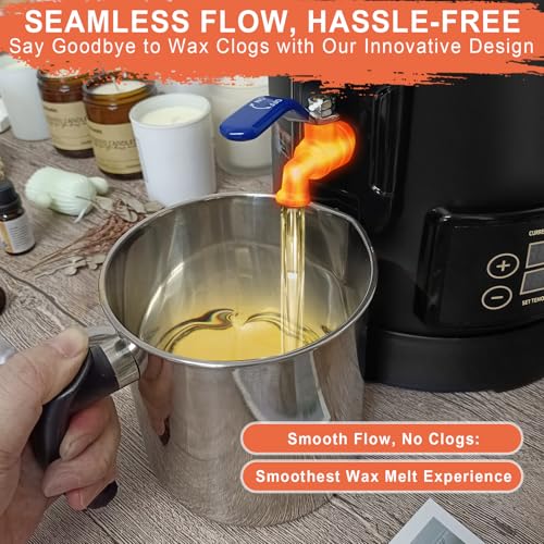 Leerie 12Lbs Digital Wax Melter for Candle Making - D6 Candle Wax Melting Pot with Accurate Temperature Control & Heating Core Brass Spout for DIY Home Business Candle Maker - Image 6