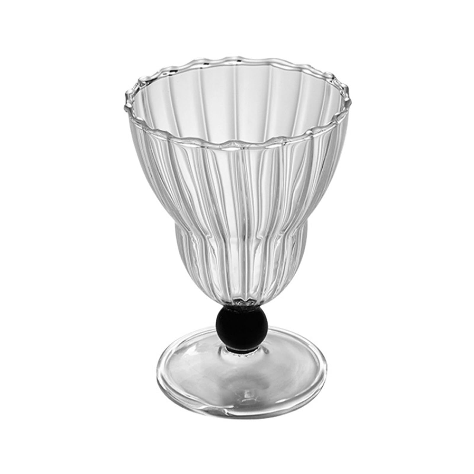 Coppe Gelato 2 calici Classici da Festa, Bicchieri da Gelato, Bicchieri in Vetro for succhi, Bevande, Dessert, Gelati, Buffet di Nozze per Dessert(A 200ml)