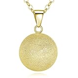 EUDORA Harmony Bola Chime Ball Necklace for Pregnancy and Mother, Elegant Nail-Sand Finished Angel Caller Gifts for Mother Wife Daughter, llamador de Angeles, 30 inch Chain - Gold