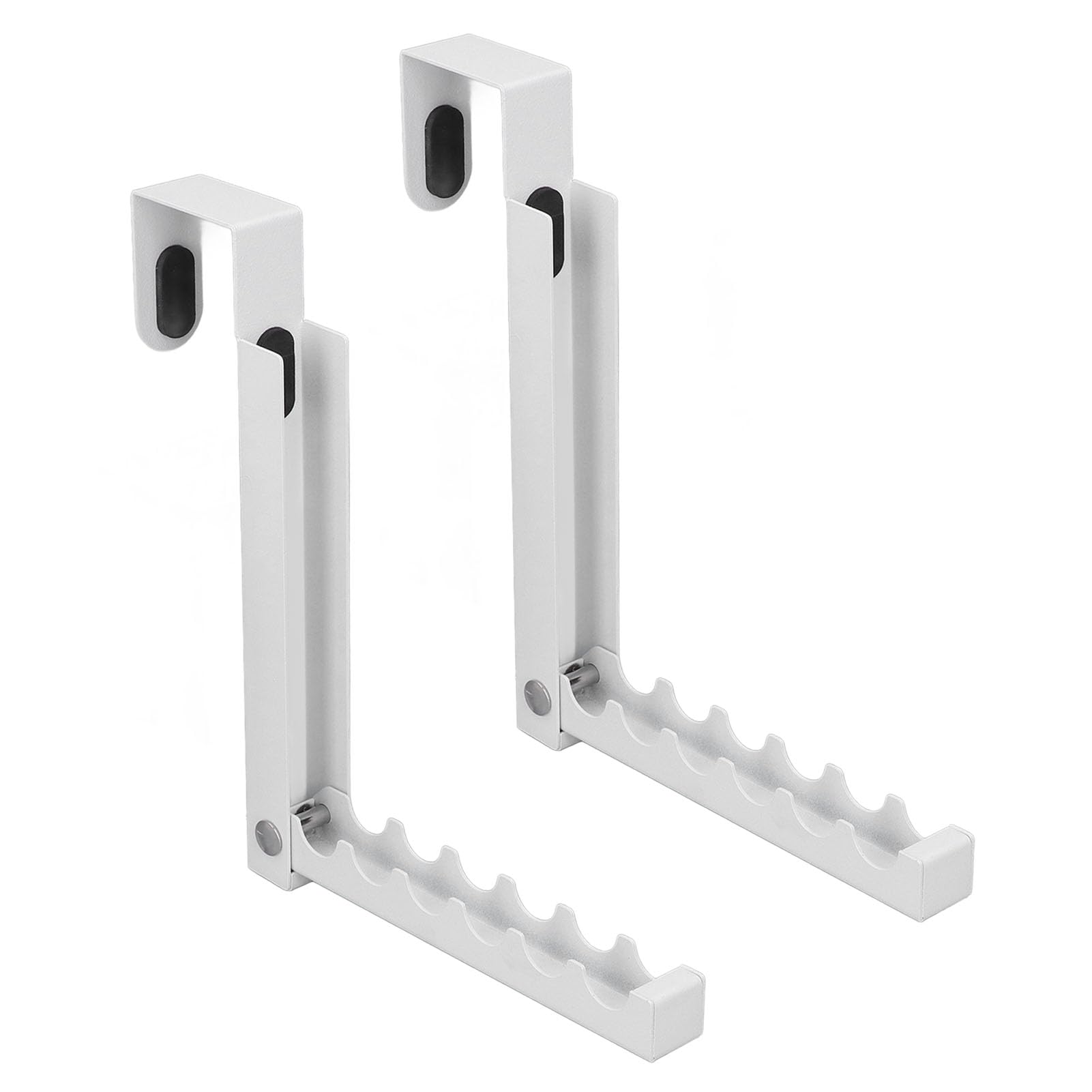 Asixxsix Over The Door Hooks Hanger, 2 Pack Foldable Clothes Drying Rack with 6 Groves, Organizer Rack Space Saving Hanging Storage Hanger for Clothes, Coats, Balcony Bathroom