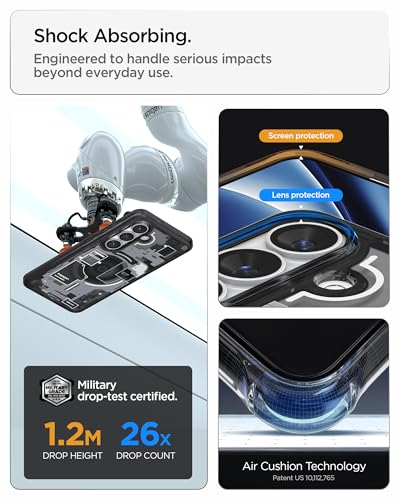 Image of Spigen for Galaxy S26 Case, Ultra Hybrid MagFit [Anti-Yellowing] [Compatible with MagSafe] [Fast Wireless Charging] - Zero One Black