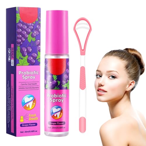 Spray Bucal Mal Aliento, 20ml Spray Bucal, Efecto Duradero, Aliento Fresco Prolongado, Portátil para Niños, Adolescentes, Adultos y Ancianos, Sabor a Fruta Espray Bucal