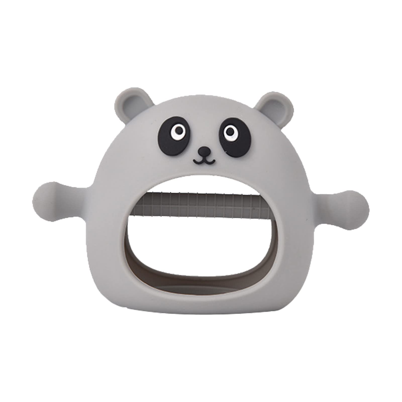 Never Drop Baby Teething Toy For 0 6 Month Dust Proof Infants Chew Toys Soothing Pacifier 2 In 1 Silicone Hand Teether For Babies 6 12 Months Equity Higher Education (Grey, One Size)