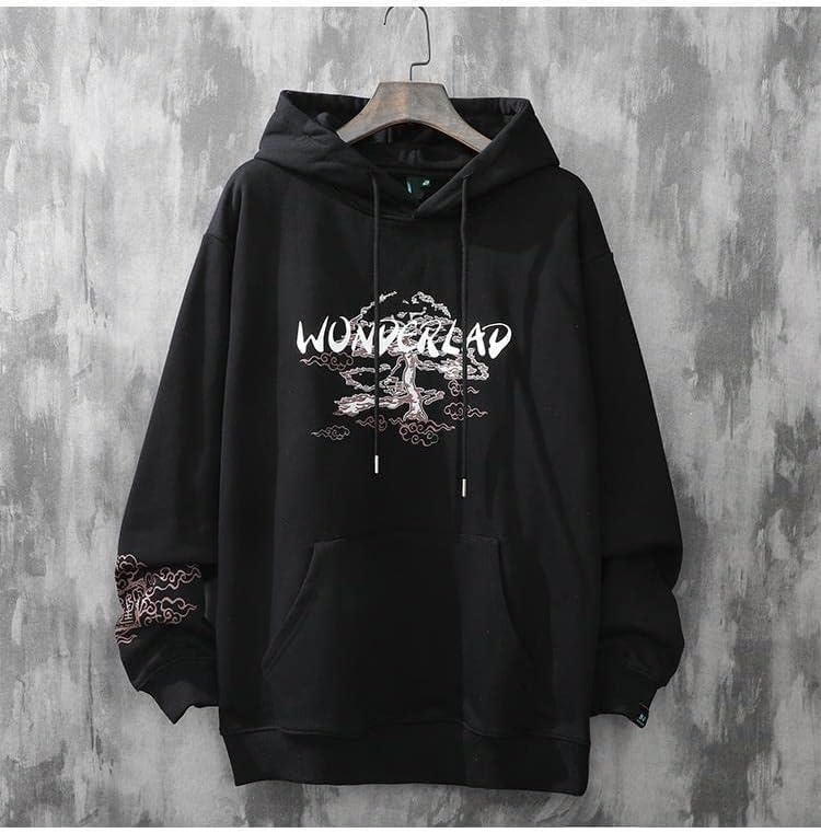 Women Men Aesthetic Japanese Sakura Hoodie, Y2K Anime Harajuku Cloth Korean Hooded Long Sleeve Sweatshirt for Winter Fall - Image 3