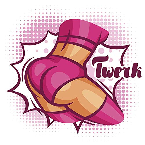 EW Designs Twerk Butt Shake Pink Vinyl Decal Bumper Sticker (4" Wide)