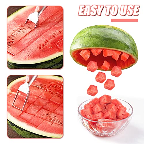 2-In-1 Watermelon Fork Slicer Set, 2Pcs Dual Head Summer Watermelon Fruit Cutter With 5Pcs Stainless Steel Fruit Forks, Portable Watermelon Slicer Cutter For Home Party Camping #TOP4