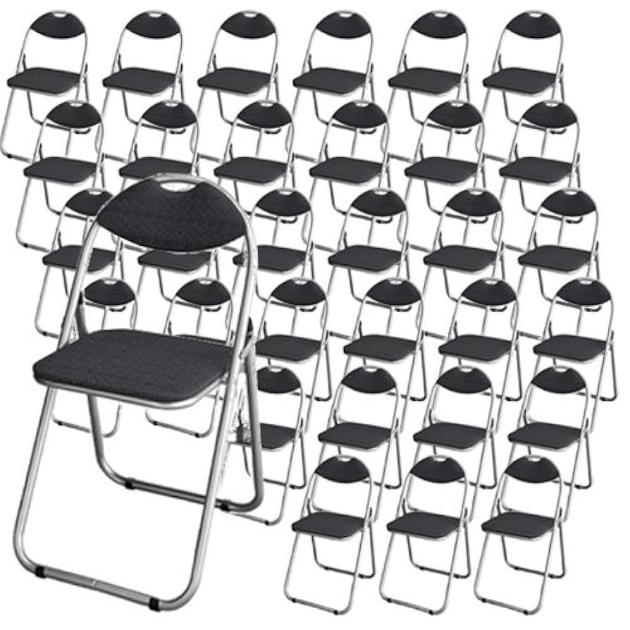 パイプ椅子 チェア グレー セット カグクロ 6脚セット 折りたたみイス ベーシックタイプ W445 D435