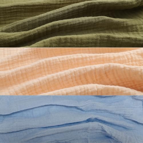Image of Onacosht Muslin Bassinet Sheets 3 Pack, 35 inchx20 inch, Beige Green and Blue