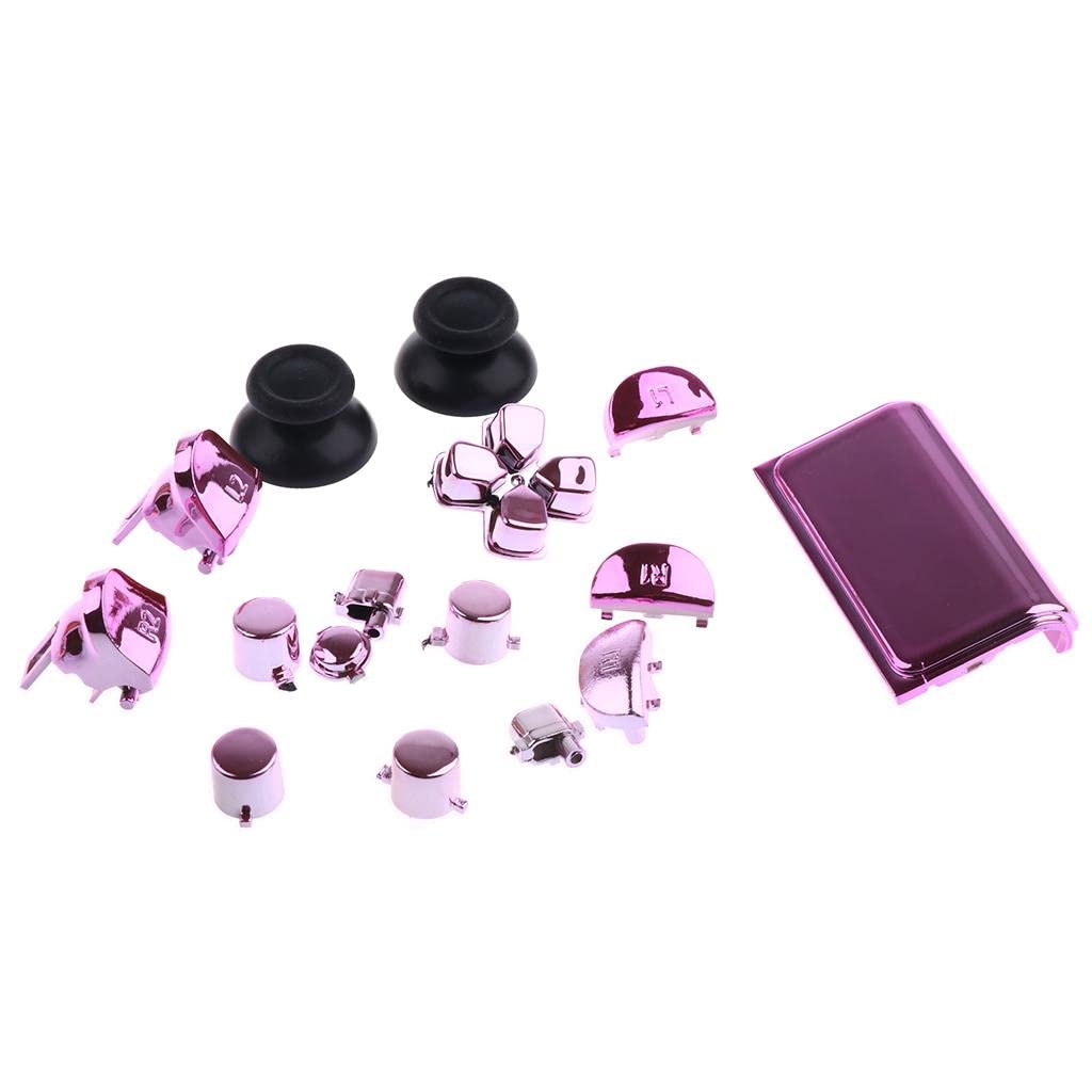 Full Buttons Set Replacement Parts Chrome Triggers for PS4 Controller Pink| Controllers & Attachments|Video Games & Consoles Toy Review India (Iknoor World )