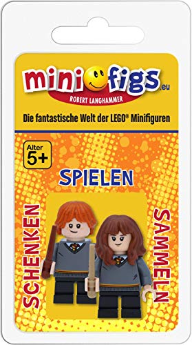LEGO Harry Potter Minifigur Hermine Granger (Kind) und Ron Weasley (Kind) mit Zauberstäben – Bild 3