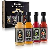 Liquid Alchemist Syrup Sample Pack - 4 Flavor Variety Set: Passion Fruit, Blood Orange, Ginger, & Prickly Pear – 150 Ml Bottles – Cocktail Syrups For Drinks, Mocktails, Margaritas & Mixers