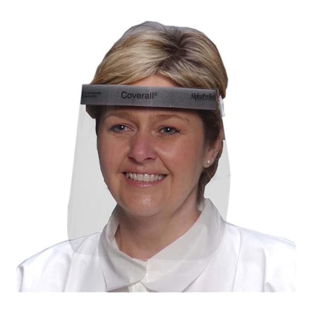 Alpha Pro Tech 2803 Critical Cover Coverall Half Face Shield with Velcro Adjustable Band (Pack of 100)