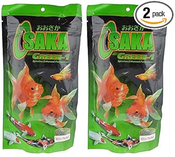 Foodie Puppies Osaka Spirulina Enhanced Formulation Green Fish Food - 200g (Pack of 2) with Free Key Ring