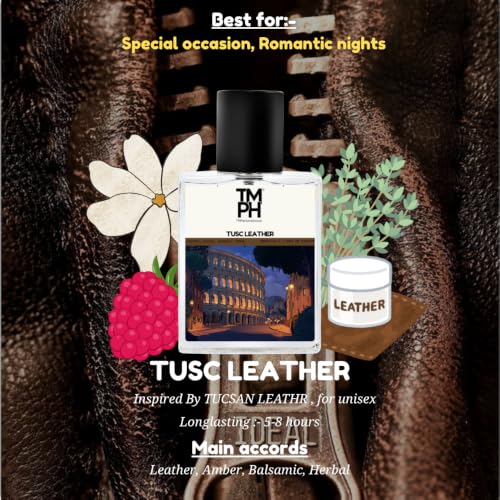 Image of TMPerfumehouse Tusc Leather EDP for Men & Women | Rich, Smoky & Long Lasting Perfume Spray | Leather, Fruity & Sweet Fragrance | Luxury Gift for Him & Her | TMPH | 20ml