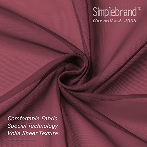 Image of Simplebrand Red Sheer Panles 72 Inches Long 2 Panels for Living Room, Rod Pockets Airy Window Treatments Voile Sheer White Curtains Panels Lightweight for Front Back Patio Glass Door, 42 inch Width