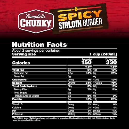 Image of Campbell's Chunky Soup, Spicy Sirloin Burger Soup, 18.8 oz Can