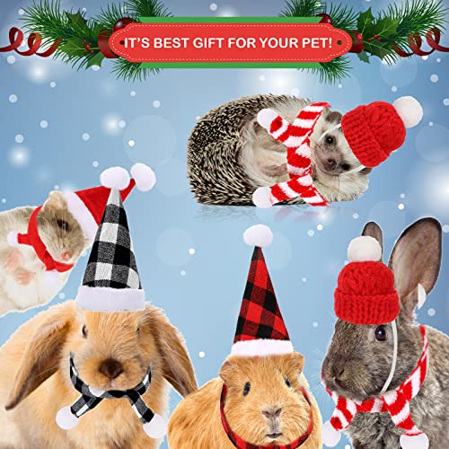 11 Pieces Christmas Bearded Dragon Santa Hat Scarf Set Including Lizard Christmas Costume Scarf Hat Buffalo Plaid And Leash Harness Set For Reptile Small Pet Animals Xmas Clothing Cosplay #TOP6