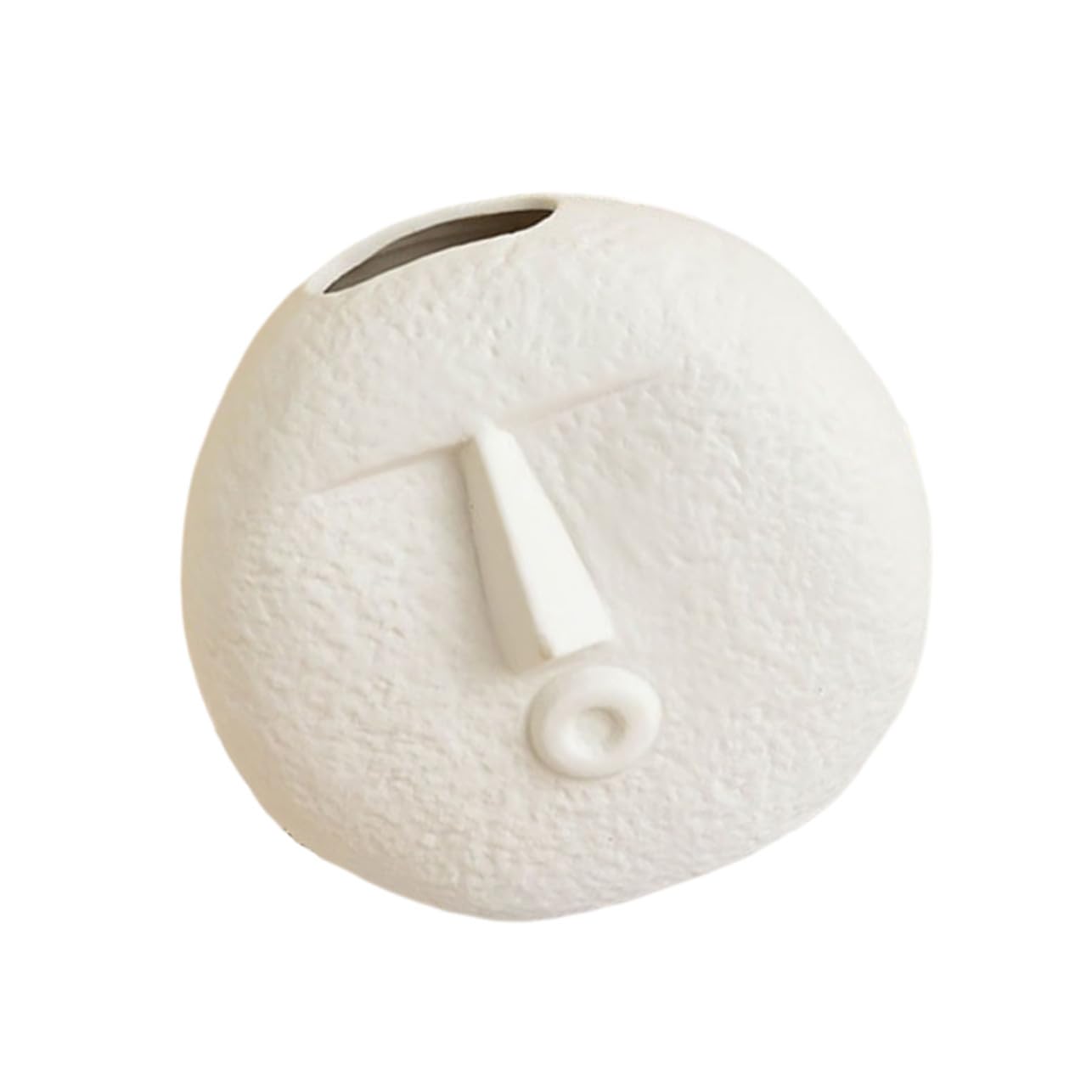 FUTUREORYY Jarrón de Cerámica con Forma de Cara Maceta Artística Blanca para Flores Decoración Moderna para Escritorio y Hogar