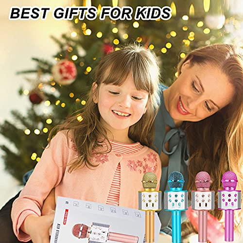 Toys For 7 8 9 10 11 Years Old Girls,Best Present Gifts For 6-15 Years Old Girl Boy,Bluetooth Wireless Karaoke Machine, Party Favor For Teen Boys Girls Toys Age 4-12 Gifts Toys For Teens Boy Rose Gold #TOP6