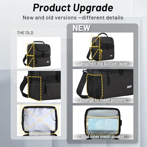 image for MIER 2 Compartment Lunch Bag for Men Women, Leakproof Insulated Cooler